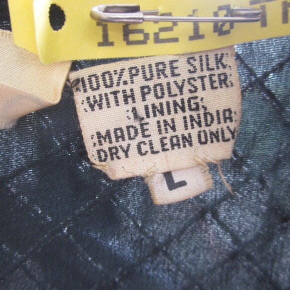 Silk black jacket with silver sequined design - Picture 6 of 7